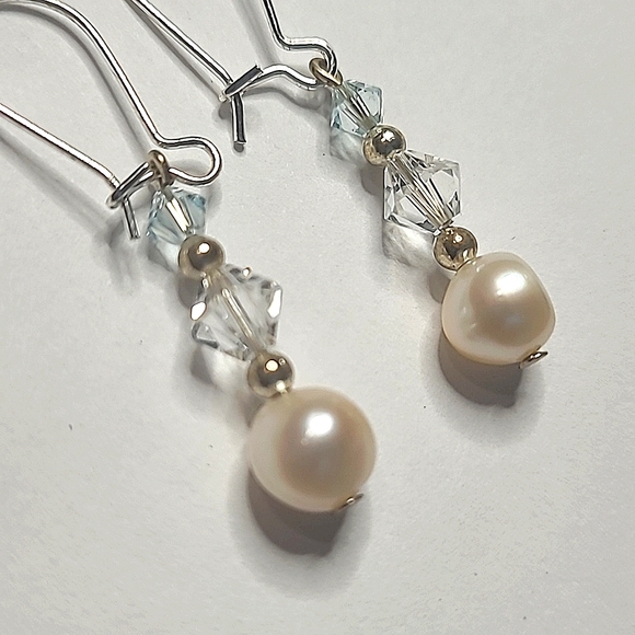 Swarovski Crystal and Pearl Earrings - Picture 3 of 4